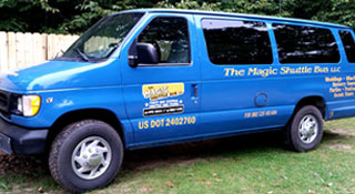 Mini Blue Shuttle Bus